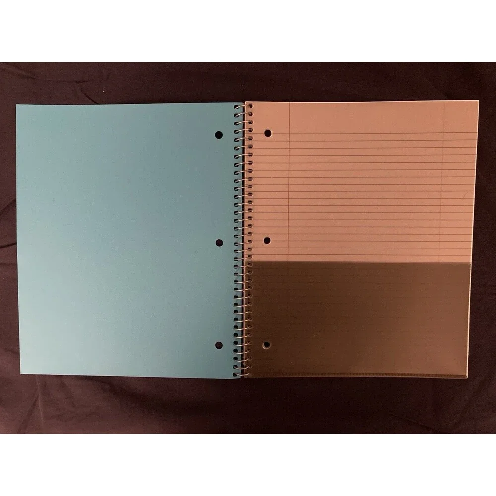 College Ruled Spiral Notebook With Pocket | Blue Front Cover | 26 Sheets